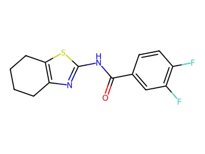 3,4-difluoro-N-(4,5,6,7-tetrahydro-1,3-benzothiazol-2-yl)benzamide structure