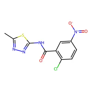 2-chloro-N-(5-methyl-1,3,4-thiadiazol-2-yl)-5-nitrobenzamide structure