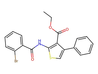 Ethyl 2-{[(2-bromophenyl)carbonyl]amino}-4-phenylthiophene-3-carboxylate structure