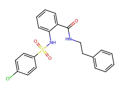 2-[[(4-Chlorophenyl)sulfonyl]amino]-N-(2-phenylethyl)benzamide structure