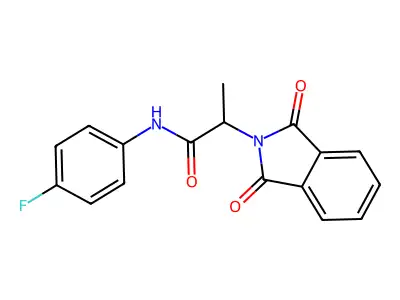 2-(1,3-dioxo-1,3-dihydro-2H-isoindol-2-yl)-N-(4-fluorophenyl)propanamide structure