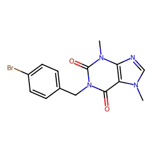 1-[(4-Bromophenyl)methyl]-3,7-dimethylpurine-2,6-dione structure