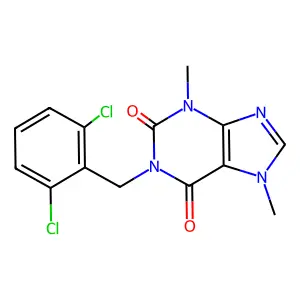1-[(2,6-Dichlorophenyl)methyl]-3,7-dimethylpurine-2,6-dione structure