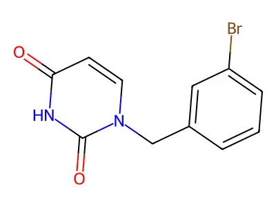 1-[(3-Bromophenyl)methyl]-1,2,3,4-tetrahydropyrimidine-2,4-dione structure