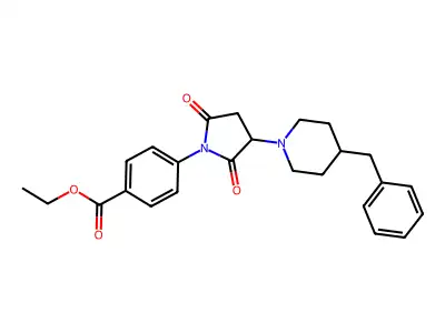 Ethyl 4-[3-(4-benzylpiperidin-1-yl)-2,5-dioxopyrrolidin-1-yl]benzoate structure