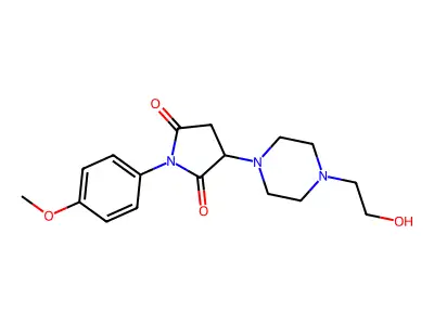 3-[4-(2-Hydroxyethyl)piperazin-1-yl]-1-(4-methoxyphenyl)pyrrolidine-2,5-dione structure