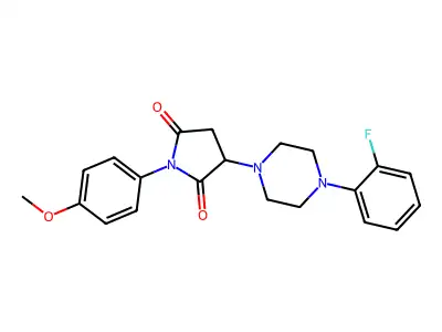 3-[4-(2-Fluorophenyl)piperazin-1-yl]-1-(4-methoxyphenyl)pyrrolidine-2,5-dione structure
