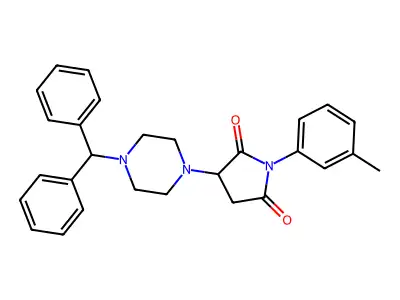 3-(4-Benzhydrylpiperazin-1-yl)-1-(3-methylphenyl)pyrrolidine-2,5-dione structure