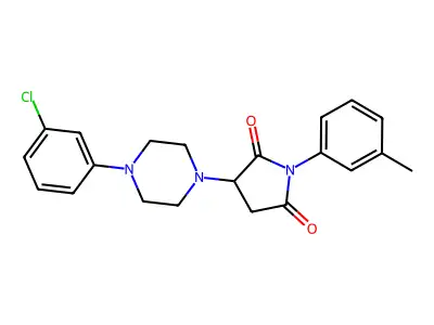 3-[4-(3-Chlorophenyl)piperazin-1-yl]-1-(3-methylphenyl)pyrrolidine-2,5-dione structure