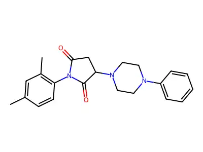 1-(2,4-Dimethylphenyl)-3-(4-phenylpiperazin-1-yl)pyrrolidine-2,5-dione structure