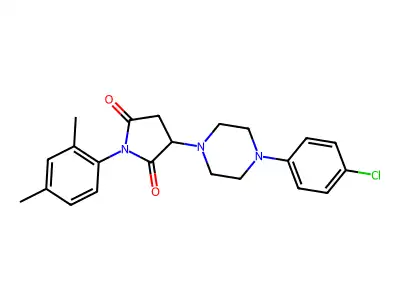 3-[4-(4-Chlorophenyl)piperazin-1-yl]-1-(2,4-dimethylphenyl)pyrrolidine-2,5-dione structure