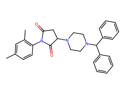 3-(4-Benzhydrylpiperazin-1-yl)-1-(2,4-dimethylphenyl)pyrrolidine-2,5-dione structure