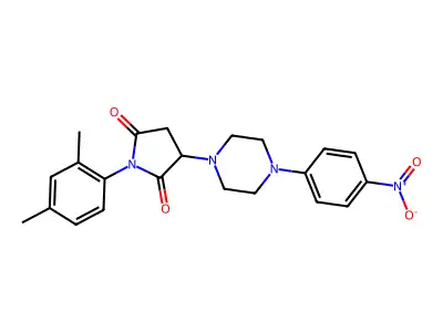 1-(2,4-Dimethylphenyl)-3-[4-(4-nitrophenyl)piperazin-1-yl]pyrrolidine-2,5-dione structure