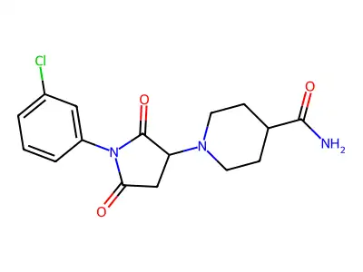 1-[1-(3-Chlorophenyl)-2,5-dioxopyrrolidin-3-yl]piperidine-4-carboxamide structure