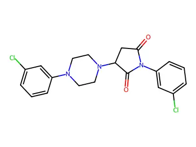 1-(3-Chlorophenyl)-3-[4-(3-chlorophenyl)piperazin-1-yl]pyrrolidine-2,5-dione structure