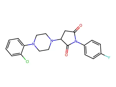 3-[4-(2-Chlorophenyl)piperazin-1-yl]-1-(4-fluorophenyl)pyrrolidine-2,5-dione structure