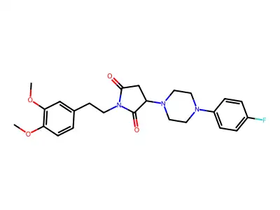 1-[2-(3,4-dimethoxyphenyl)ethyl]-3-[4-(4-fluorophenyl)piperazin-1-yl]pyrrolidine-2,5-dione structure