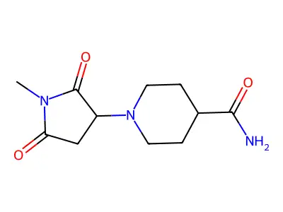 1-(1-Methyl-2,5-dioxopyrrolidin-3-yl)piperidine-4-carboxamide structure