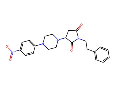 3-[4-(4-Nitrophenyl)piperazin-1-yl]-1-(2-phenylethyl)pyrrolidine-2,5-dione structure