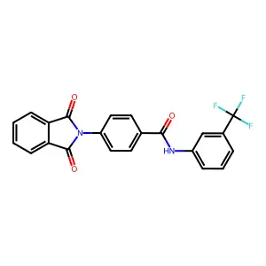 4-(1,3-dioxoisoindol-2-yl)-N-[3-(trifluoromethyl)phenyl]benzamide structure