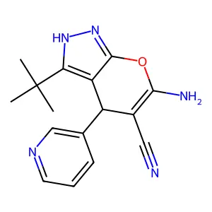 6-Amino-3-tert-BU-4-(3-pyridinyl)1,4-dihydropyrano(2,3-C)pyrazole-5-carbonitrile structure