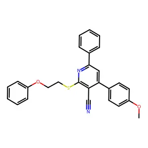 4-(4-Methoxyphenyl)-2-(2-phenoxyethylsulfanyl)-6-phenylpyridine-3-carbonitrile structure