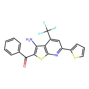 [3-amino-6-thiophen-2-yl-4-(trifluoromethyl)thieno[2,3-b]pyridin-2-yl]-phenylmethanone structure