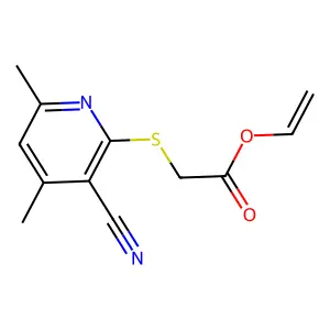 Vinyl 2-(3-cyano-4,6-dimethyl-2-pyridylthio)acetate structure
