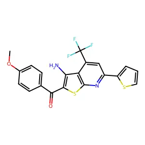 [3-amino-6-thiophen-2-yl-4-(trifluoromethyl)thieno[2,3-b]pyridin-2-yl]-(4-methoxyphenyl)methanone structure