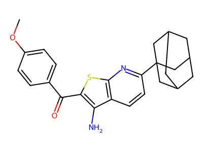 [6-(1-Adamantyl)-3-aminothieno[2,3-b]pyridin-2-yl]-(4-methoxyphenyl)methanone structure