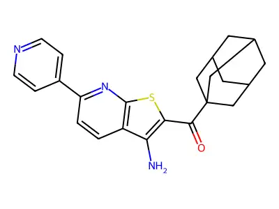 1-Adamantyl-(3-amino-6-pyridin-4-ylthieno[2,3-b]pyridin-2-yl)methanone structure
