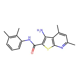 3-amino-N-(2,3-dimethylphenyl)-4,6-dimethylthieno[2,3-b]pyridine-2-carboxamide structure