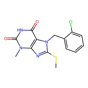 7-(2-Chloro-benzyl)-3-methyl-8-methylsulfanyl-3,7-dihydro-purine-2,6-dione structure