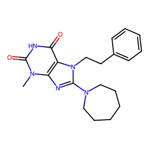 8-Azepan-1-yl-3-methyl-7-phenethyl-3,7-dihydro-purine-2,6-dione structure
