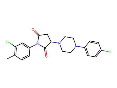 1-(3-chloro-4-methylphenyl)-3-[4-(4-chlorophenyl)piperazin-1-yl]pyrrolidine-2,5-dione structure
