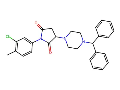 3-(4-Benzhydrylpiperazin-1-yl)-1-(3-chloro-4-methylphenyl)pyrrolidine-2,5-dione structure
