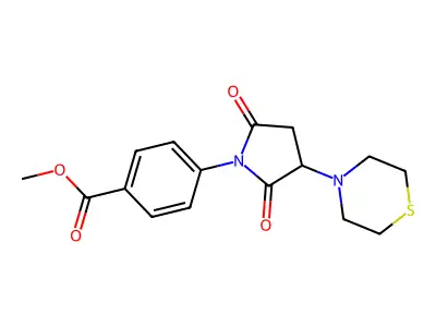 Methyl 4-(2,5-dioxo-3-thiomorpholin-4-ylpyrrolidin-1-yl)benzoate structure