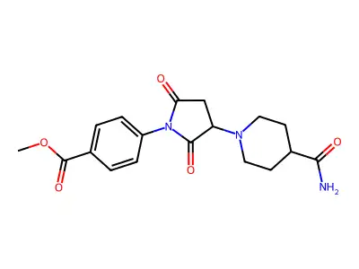 Methyl 4-[3-(4-carbamoylpiperidin-1-yl)-2,5-dioxopyrrolidin-1-yl]benzoate structure