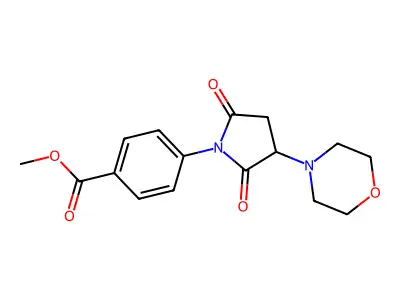 Methyl 4-(3-morpholin-4-yl-2,5-dioxopyrrolidin-1-yl)benzoate structure