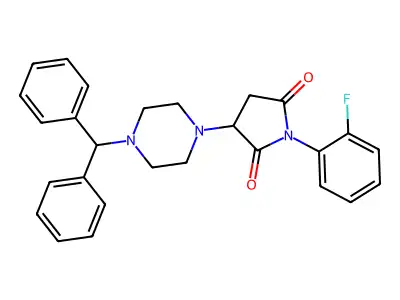 3-(4-Benzhydrylpiperazin-1-yl)-1-(2-fluorophenyl)pyrrolidine-2,5-dione structure