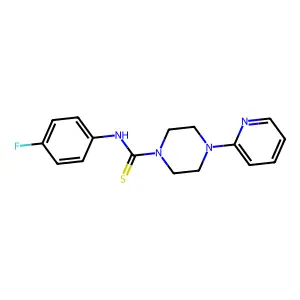 N-(4-fluorophenyl)-4-pyridin-2-ylpiperazine-1-carbothioamide structure