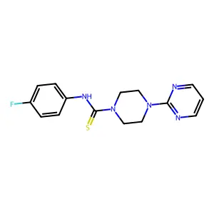 N-(4-fluorophenyl)-4-pyrimidin-2-ylpiperazine-1-carbothioamide structure
