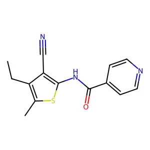 N-(3-cyano-4-ethyl-5-methylthiophen-2-yl)pyridine-4-carboxamide structure