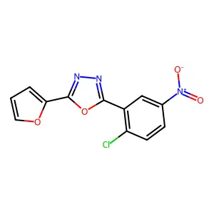 2-(2-Chloro-5-nitrophenyl)-5-(furan-2-yl)-1,3,4-oxadiazole structure
