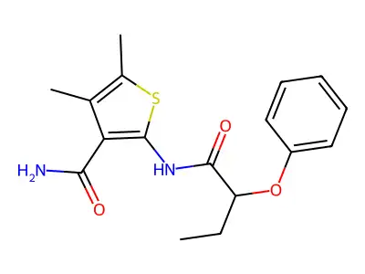 4,5-Dimethyl-2-(2-phenoxybutanoylamino)thiophene-3-carboxamide structure