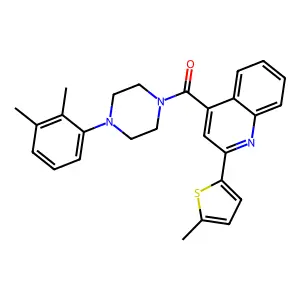 [4-(2,3-dimethylphenyl)piperazin-1-yl]-[2-(5-methylthiophen-2-yl)quinolin-4-yl]methanone structure