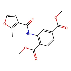 Dimethyl 2-[(2-methyl-3-furoyl)amino]terephthalate structure