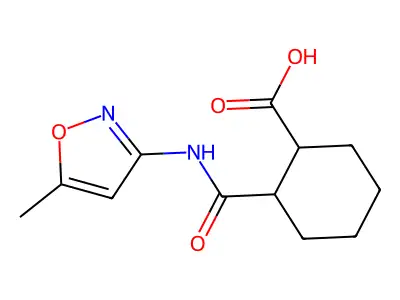 2-(N-(5-Methylisoxazol-3-yl)carbamoyl)cyclohexanecarboxylic acid structure