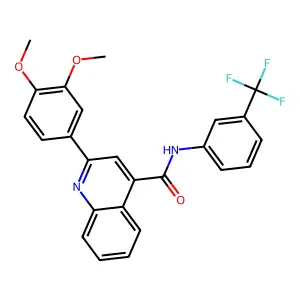 2-(3,4-dimethoxyphenyl)-N-[3-(trifluoromethyl)phenyl]quinoline-4-carboxamide structure
