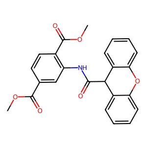 dimethyl 2-[(9H-xanthen-9-ylcarbonyl)amino]terephthalate structure